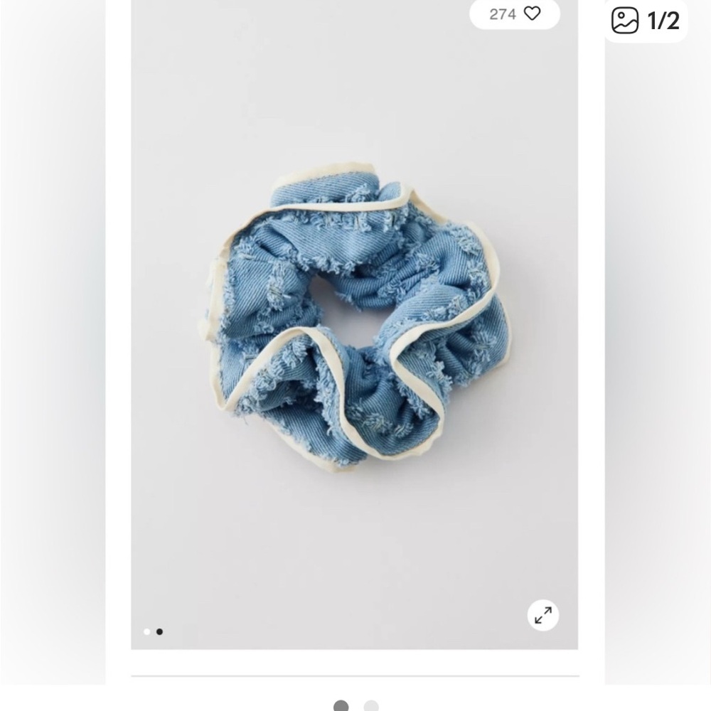 Urban Outfitters Distressed Denim Scrunchie. NWOT